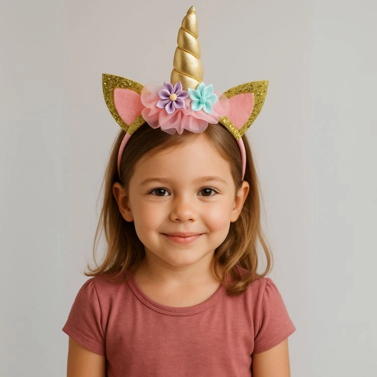 Unicorn Golden Glitter Hairband